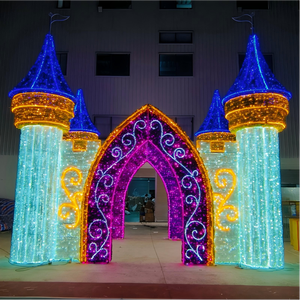 Lumière LED 3D personnalisée en forme <span class=keywords><strong>de</strong></span> château, étanche IP65, pour Noël, décoration extérieure, festivals, mariages, parcs à thème, affichage <span class=keywords><strong>de</strong></span> rue, à intensité variable - Product Image 2
