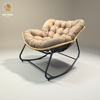 Fauteuil à bascule en rotin pour salon, chaise longue inclinable, canapé confortable, fauteuil paresseux avec coussin amovible