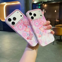 Coque de téléphone anti-chute 3D motif fleurs et papillons teintes à la mode pour iPhone 17 Pro Max, Apple 16 Pro, 15, 14