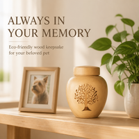 Urne moderne et écologique en bois, motif Arbre de Vie, avec joint pratique, cercueil et urne pour animaux de compagnie (chiens et chats)