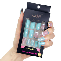 Meilleur Prix – Faux Ongles 3D Effet Diamant de Luxe en ABS, Qualité Supérieure, Pré-Conçus, Couverture Complète, Effet Bling Bling pour Doigts