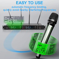 Harga Terjangkau Sistem Mikrofon Nirkabel 2 Kanal DR80 Vhf Mikrofon Nirkabel Profesional untuk Pidato Gereja Karaoke