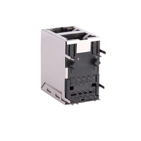 Prises RJ45 Superposées Double Port 8 Broches Cat5 Cat6 Blindées Magnétiquement en Métal Plaquées Or Transformateur Jack Ethernet RJ45 LED