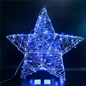 Hand-Woven Christmas LED Warm White Water Pipe <b>Lamp</b> Home Decoration with Five-Pointed <b>Star</b> Snowflake Elk Ornaments - Product Image 2