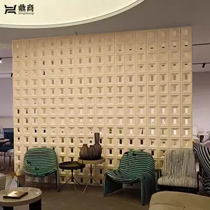 Elegant Retro Romance Coffee Brown 3 Dimensional Wall Decoration 3 Dimensional Grid Pu Culture Stone