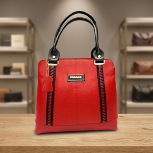 Bolso de Mano de Cuero Genuino para Mujer, Estilo Tradicional BS International, Plegable, con Cierre de Cremallera, Impermeable, Ligero y Grande - Product Image 1