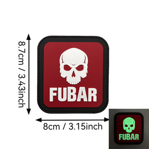 FUBAR Terribile Patch Luminosa a Forma di Teschio Distintivo Morale Spilla 3D Resistente all'Acqua in PVC Ecologico Morbido per Zaino - Product Image 6