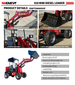 Chargeur compact diesel Woer-910 Mini Farm Loader, <span class=keywords><strong>petite</strong></span> machine hydraulique à roues pour l'agriculture, le jardinage et la foresterie, fournisseur chinois à vendre - Product Image 4
