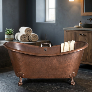 Handcrafted Copper Oval Ice Tub Luxury Villa Bath <b>Slipper</b> Clawfoot - Product Image 1