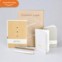 Carnet de notes personnalisé en cuir rigide avec papier quadrillé épais et ruban pour coffret cadeau d'entreprise
