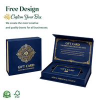 Caja de Embalaje Personalizada Biodegradable y Reutilizable de Cartón Rígido para Tarjetas de Crédito con Diseño de Grabado e Impresión UV en Lámina Dorada