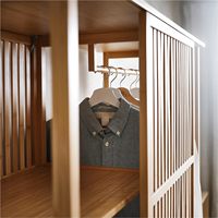Porte-manteau et étagère de rangement en bambou naturel pour vêtements, sacs et chaussures – Idéal pour le salon