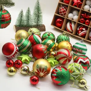 ลูกบอลพลาสติกอิเล็กโทรเพลตขนาด6ซม. ตกแต่งวันคริสต์มาสลูกบอลทาสีของขวัญสำหรับจี้ต้นคริสต์มาส