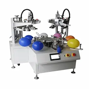 Mesin cetak layar balon lateks 2 warna otomatis mesin cetak Label dua warna untuk balon