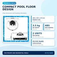 CE FCC RoHS 36W 5000mAh 120 Menit Pembersih Kolam Renang Robotik Otomatis Tanpa Kabel untuk Kolam Renang Rumah dan Hotel