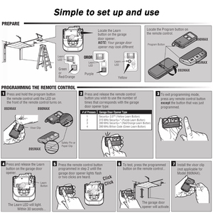 LiftMaster 893MAX 890MAX Điều khiển từ xa mở cửa nhà để xe <span class=keywords><strong>310MHz</strong></span> 315MHz 390MHz - Product Image 6