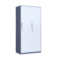 Armoire de rangement métallique à 2 portes en acier KD avec serrure à clé et trous de ventilation pour bureau, usine, école, salle de sport, vestiaire