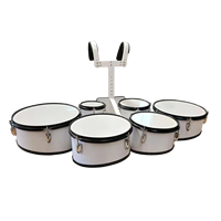 Ensemble de tambours de marche quadri-têtes avec harnais de transport pour performance de fanfare et de corps de tambours