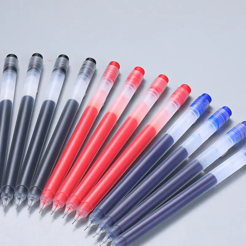Penna gel promozionale in plastica con logo personalizzato in plastica nera campioni gratuiti buona penna inchiostro gel per scrittura