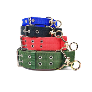 Verstellbares Nylon-Hundehalsband für kleine/mittlere/große Rassen – strapazierfähig, verdickt, verlängert, mit doppelter Schnalle, einfarbig, in 4 Farben erhältlich - Product Image 1