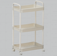 Chariot de rangement multifonctionnel en plastique à roulettes pour salon, chariot de travail, chariot utilitaire en plastique pour outils et services