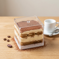 Boîte à gâteau en plastique transparente, pliable, pour dessert d'anniversaire, mariage, pâtisserie, emballage cadeau