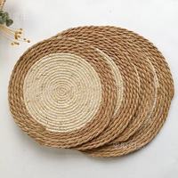Sets de table ronds en jonc de mer tressé à la main, napperons en paille naturelle résistants à la chaleur pour la maison, la cuisine et la décoration de restaurant