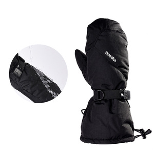 <b>Ski</b> Gloves Red And Black Waterproof Unisex Adult Synthetic Fibers Extended Cuff With Silicone Grip - Product Image 3