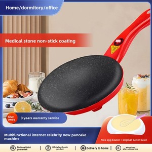 Máquina Portátil para Crepas y Panqueques de 8 Pulgadas con Placas, Batidor, Espátula de Silicona y Revestimiento Antiadherente para una Fácil Limpieza - Product Image 1