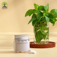 Lot de 90 comprimés de bain de bouche aux herbes, haleine fraîche, sans alcool, taille standard, à croquer, anti-caries, blanchissant, citron et menthe
