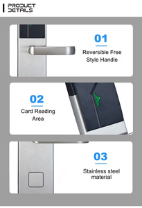 Best Selling Product Security System <b>Locks</b> France Rfid Alexa Keyless Hotel Smart Key Card Stainless Steel Door <b>Lock</b> for Home Sta - Product Image 4