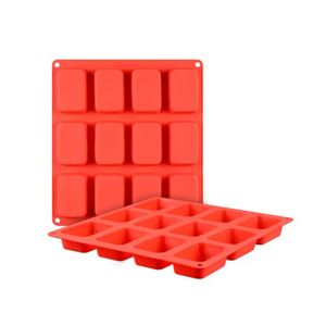 Moule en silicone alimentaire personnalisé à 12 cavités, antiadhésif, rectangulaire, pour savon, gâteau, mousse, chocolat - Product Image 1