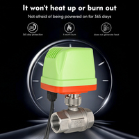 Vanne à boisseau sphérique en laiton avec actionneur plastique haute pression IP52 PN40, 1/2" 3/4", adaptateur de capteur de fuite d'eau électrique DC12V OEM