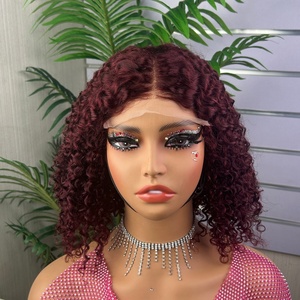 100% Virgin <b>Human</b> Hair High Density 12A 5*5 Vietnam SDD Kinky Curly <b>WIg</b> Brazilian Peruvian Super Double Drawn Gluesss <b>Wig</b> - Product Image 2