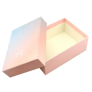 Kemasan kotak hadiah Macaron cetak kustom dengan kotak tutup emas kue nampan plastik