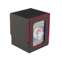 Boîte de rangement pour cartes TCG en cuir PU personnalisé avec fenêtres, capacité de 100 cartes à double protège-cartes