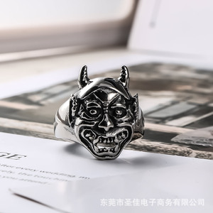 แหวนหน้าปีศาจหัวกระทิงสำหรับผู้ชาย ไทเทเนียมสตีล สไตล์พังก์ รุ่น SA795 ของขวัญ - Product Image 2
