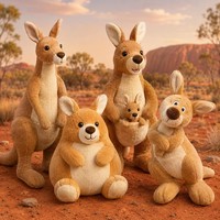 Peluche kangourou sauvage d'Australie OEM, figurine d'animal en peluche réaliste