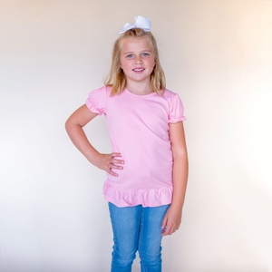 Camiseta Personalizada con Logotipo para Niñas, Camiseta de Manga Corta de Verano para Niños, Mangas Abullonadas de Algodón, Ropa de Verano, Camiseta para Bebés - Product Image 4