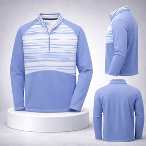 Sudadera de golf personalizada para mujer, de corte ajustado, con cremallera de 1/4, estampada, ligera, para ropa deportiva. - Product Image 1