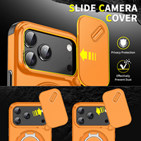 Fundas para Teléfono Móvil con Ventana Deslizante, Soporte Metálico Circular, para Xiaomi 17 Pro Max, Protección Magnética para la Cámara, Cubierta Trasera