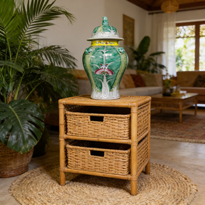 Vase chinois en céramique de porcelaine, motif Bok Choy, peint à la main, pot décoratif pour la pièce, pot à gingembre - Product Image 5