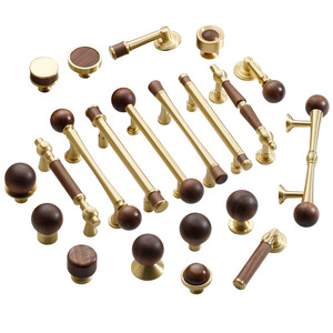 Lgedis Wood Brass Cabinet Handles Traditional T-Shaped Wardrobe Door Hardware Durable Furniture Knobs - Product Image 3