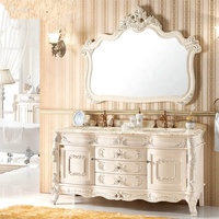 Antique européen américain classique haut de gamme blanc multi-tiroirs Durable vanité de salle de bain pour salles de bains hôtels vestiaires