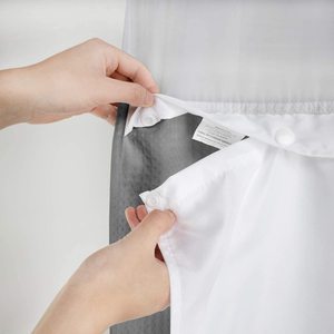 Hotel Fabric Machine Washable With Snap in Removable Liner for <b>Bathroom</b> No Hook Needed <b>Shower</b> Curtain - Product Image 5