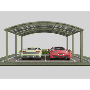 Abri de stationnement extérieur moderne pour <span class=keywords><strong>voiture</strong></span>, auvent en aluminium, carport avec cadre thermolaqué, imperméable, résistant aux UV, pour 2 voitures et rangement de vélos - Product Image 1