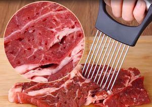 SYH1353 in acciaio inox manuale frutta verdura fettina <span class=keywords><strong>di</strong></span> taglio assistente con forcella ad ago fisso e manico in plastica - Product Image 4