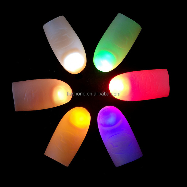 LED Glowing Finger Tips Light up Magic Thumbs for Closeup Stage Tricks Props for Party Diwali Christmas