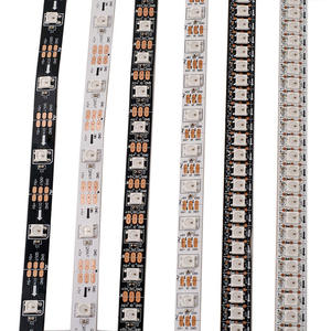 WS2812B 5V 60Leds/M Blanco Negro Cobre PCB Direccionable <span class=keywords><strong>SMD5050</strong></span> Pixel <span class=keywords><strong>RGB</strong></span> Tira de <span class=keywords><strong>LED</strong></span> con <span class=keywords><strong>IP20</strong></span> Control remoto para Club - Product Image 1