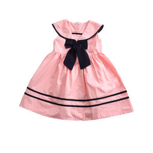 Ropa Infantil de Boutique al por Mayor de Alta Calidad, Vestido con Lazo para Niñas, Vestidos Rosas para Niñas - Product Image 1